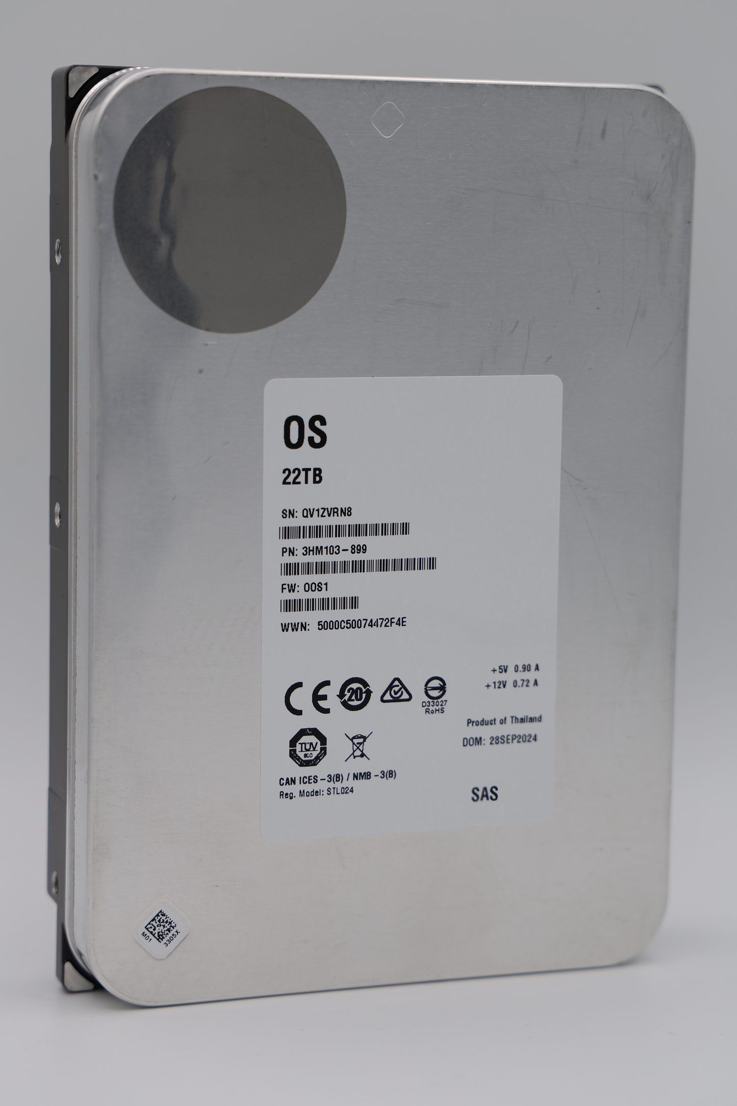 22 TB SAS 3,5" Enterprise White Label Hard Drive - XX22000NM000E