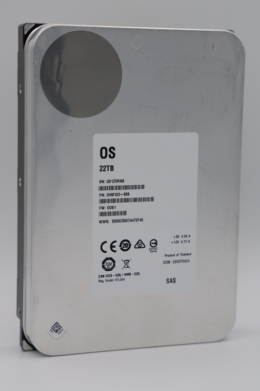 22 TB SAS 3,5" Enterprise White Label Hard Drive - XX22000NM000E