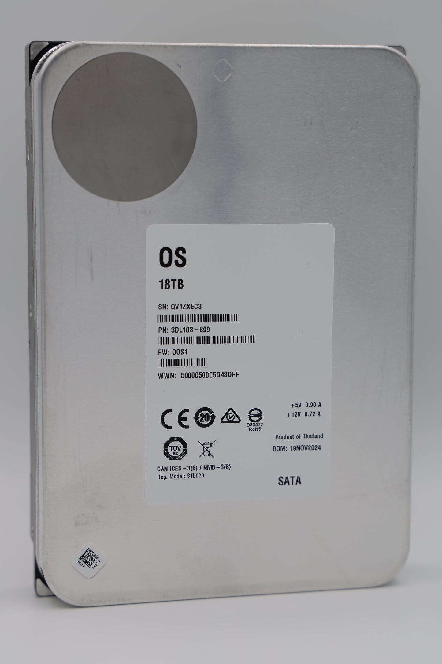 18 TB SATA 3,5" Enterprise White Label Hard Drive - XX18000NM000J