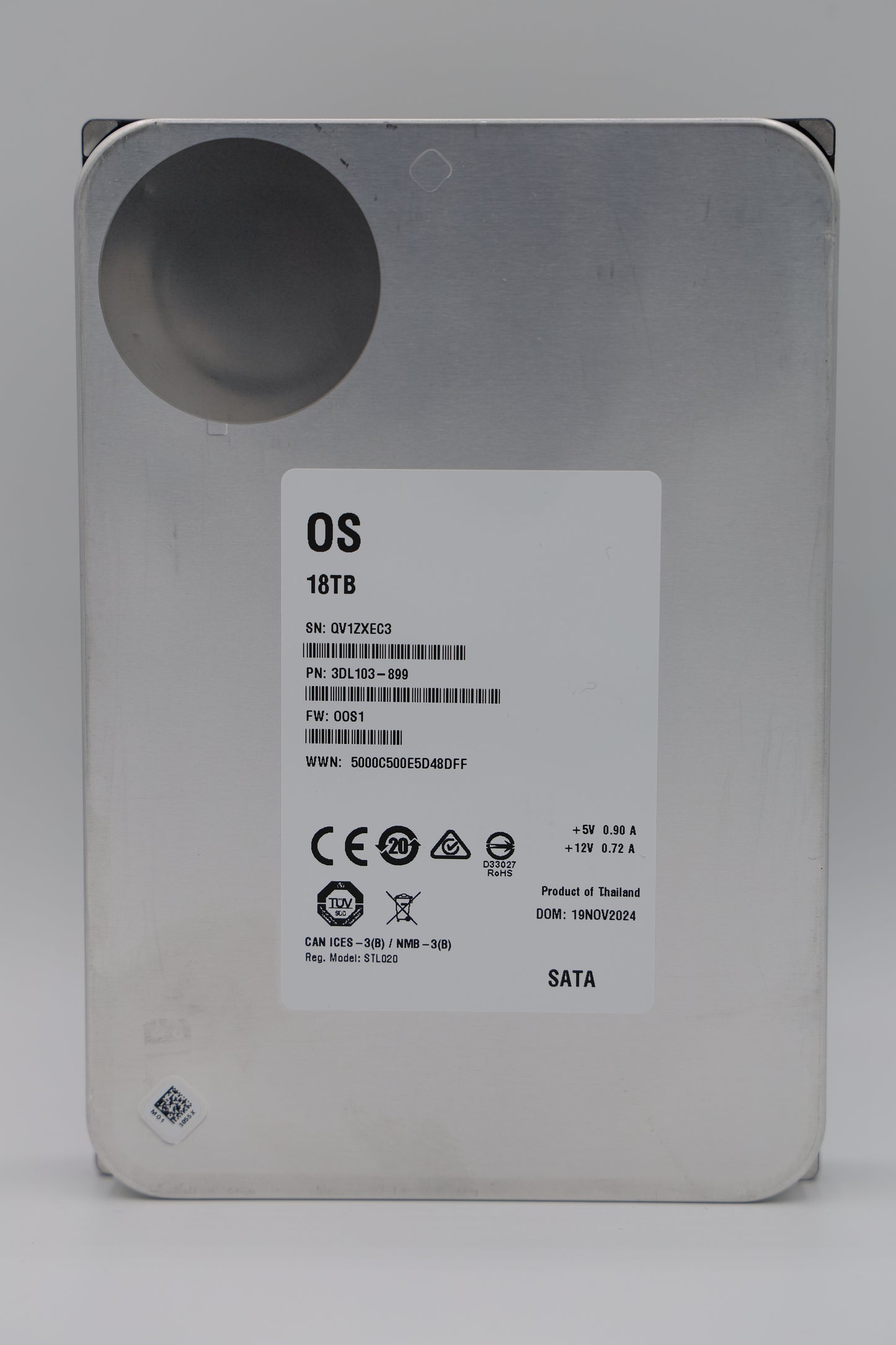 Seagate Exos X20 18 TB SATA White Label Hard Drive