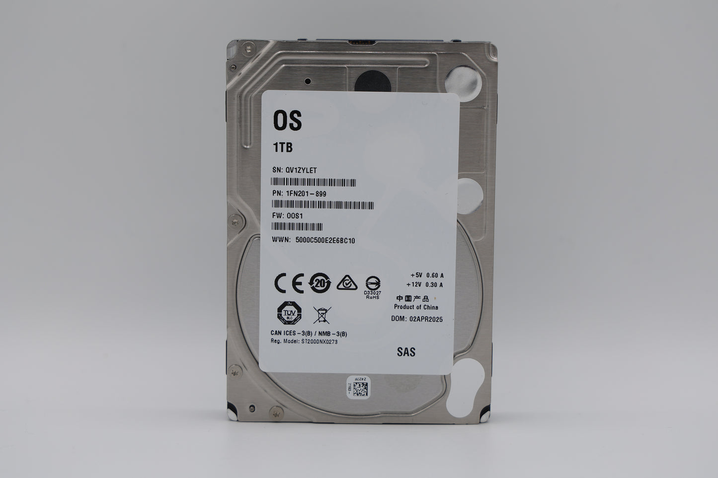 1 TB SAS 2,5” Enterprise White Label Hard Drive - XX1000NX0333