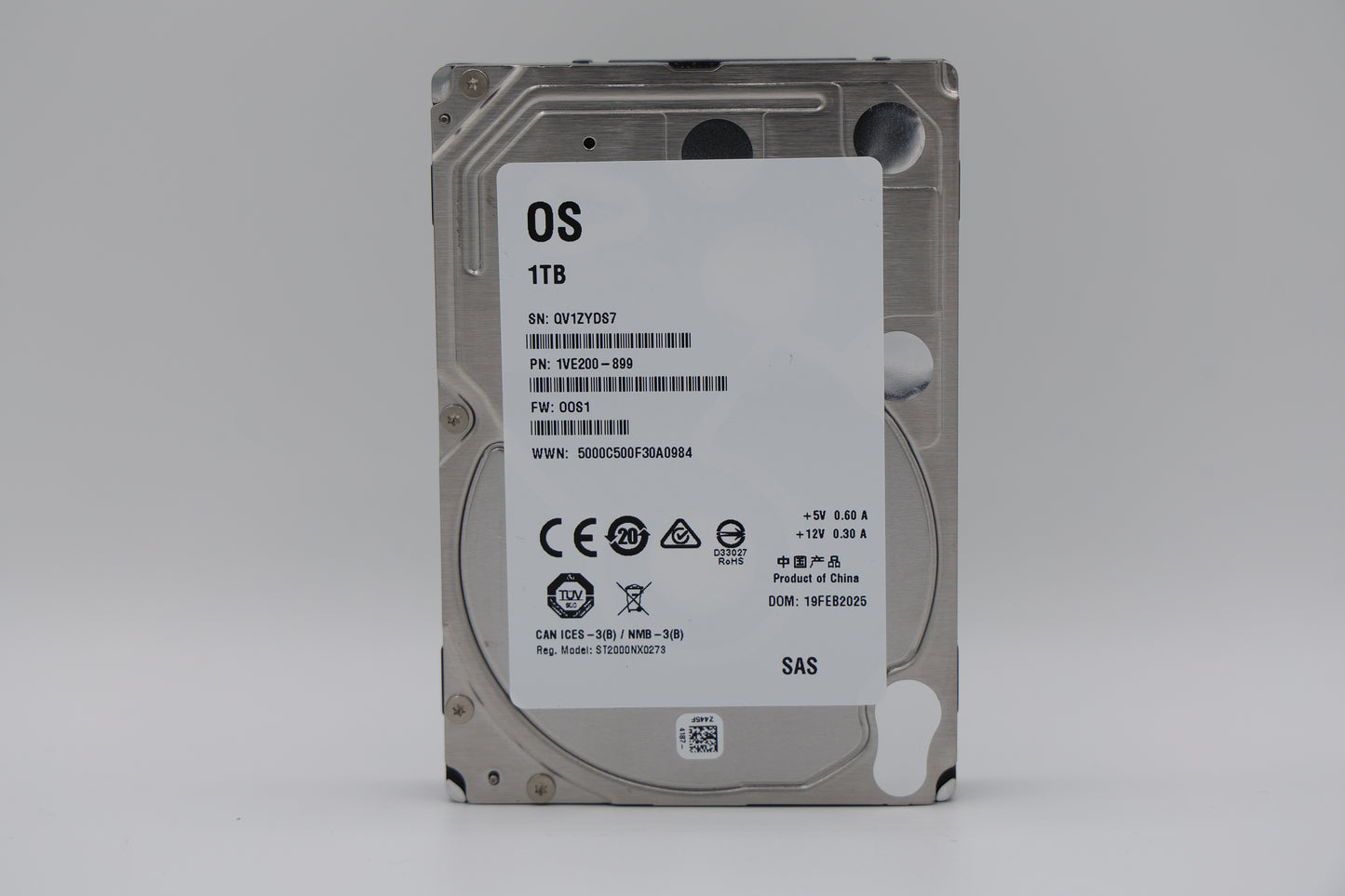1 TB SAS 2,5” Enterprise White Label Hard Drive - XX1000NX0453