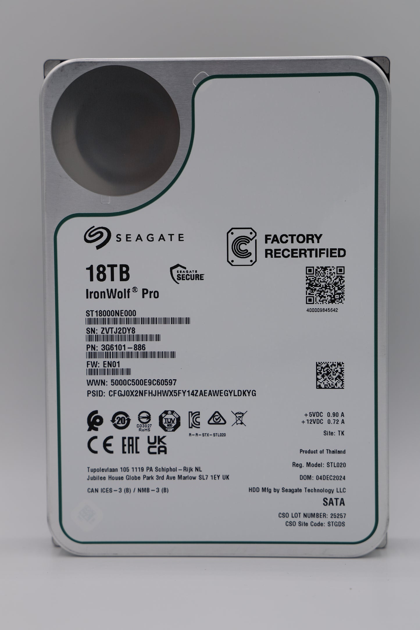 Seagate IronWolf Pro 18 TB SATA Recertified Hard Drive - ST18000NE000