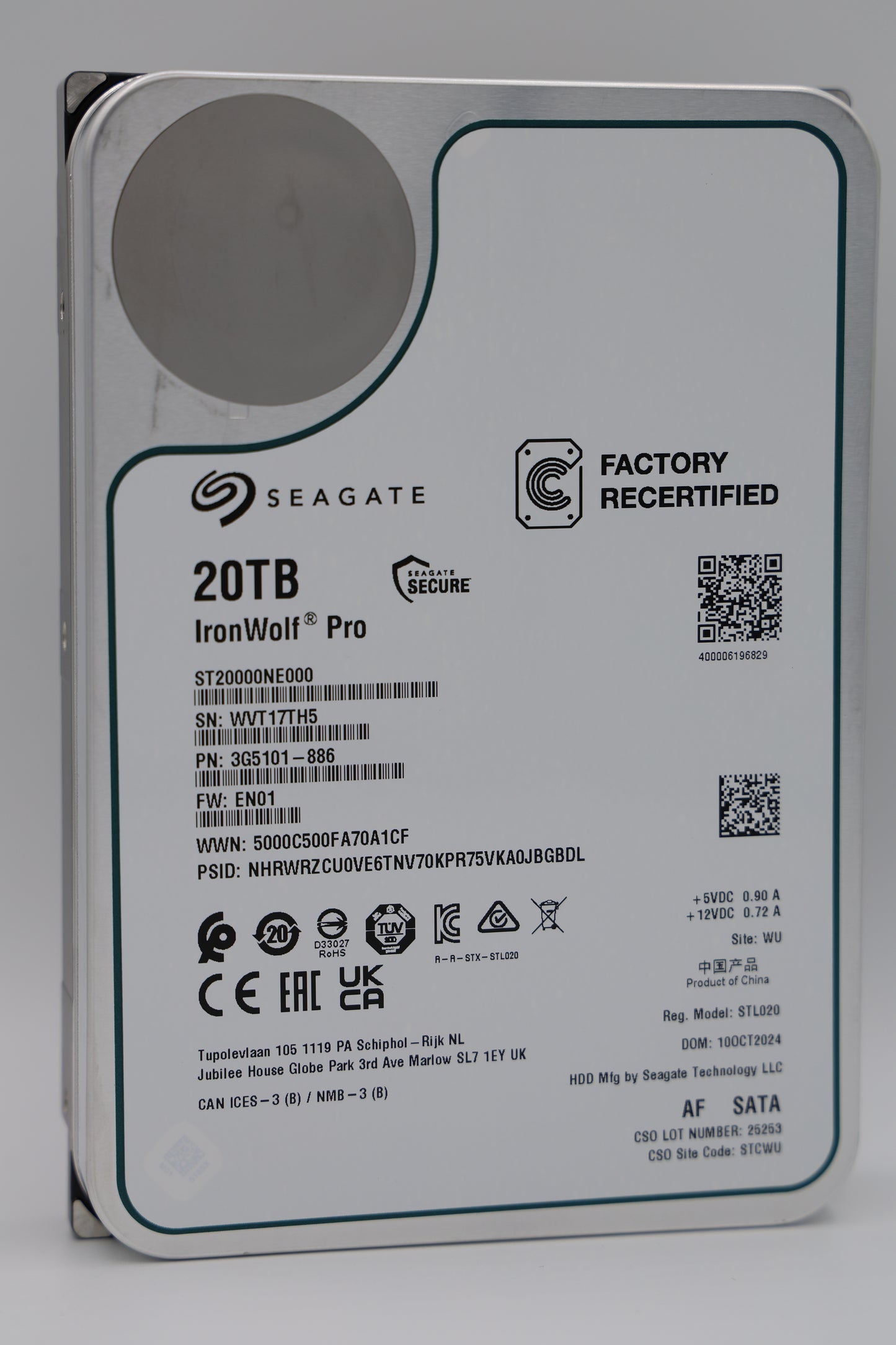 Seagate IronWolf Pro 20 TB SATA Recertified Hard Drive - ST20000NE000