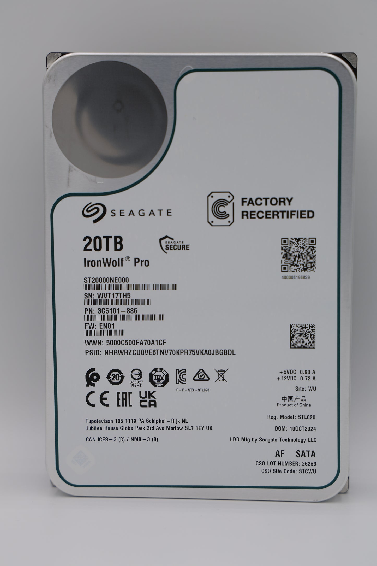 Seagate IronWolf Pro 20 TB SATA Recertified Hard Drive - ST20000NE000