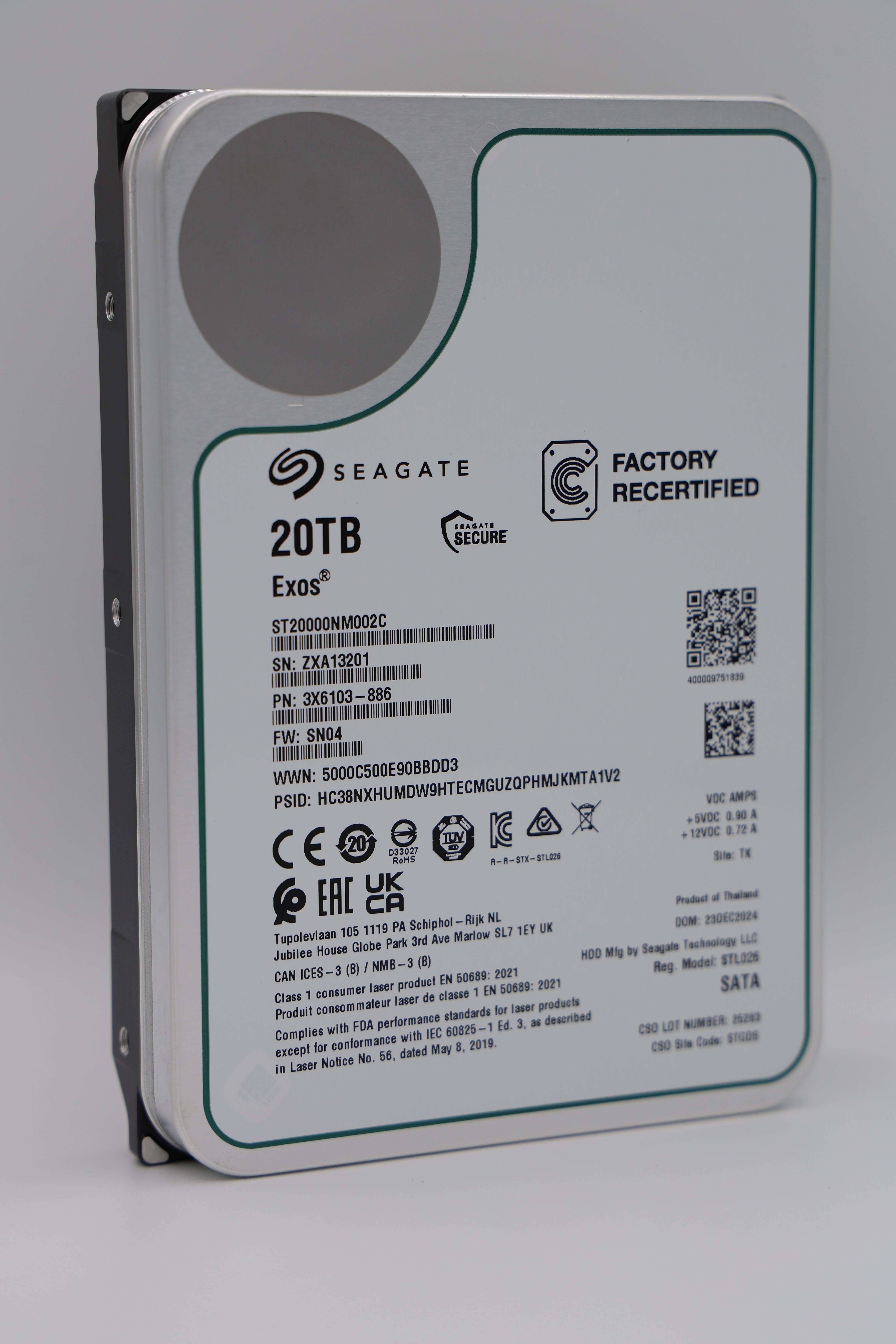 Seagate Exos 20 TB SATA Recertified Hard Drive - ST20000NM002C