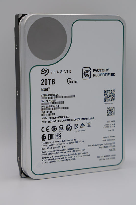 Seagate Exos 20 TB SATA Recertified Hard Drive - ST20000NM002C
