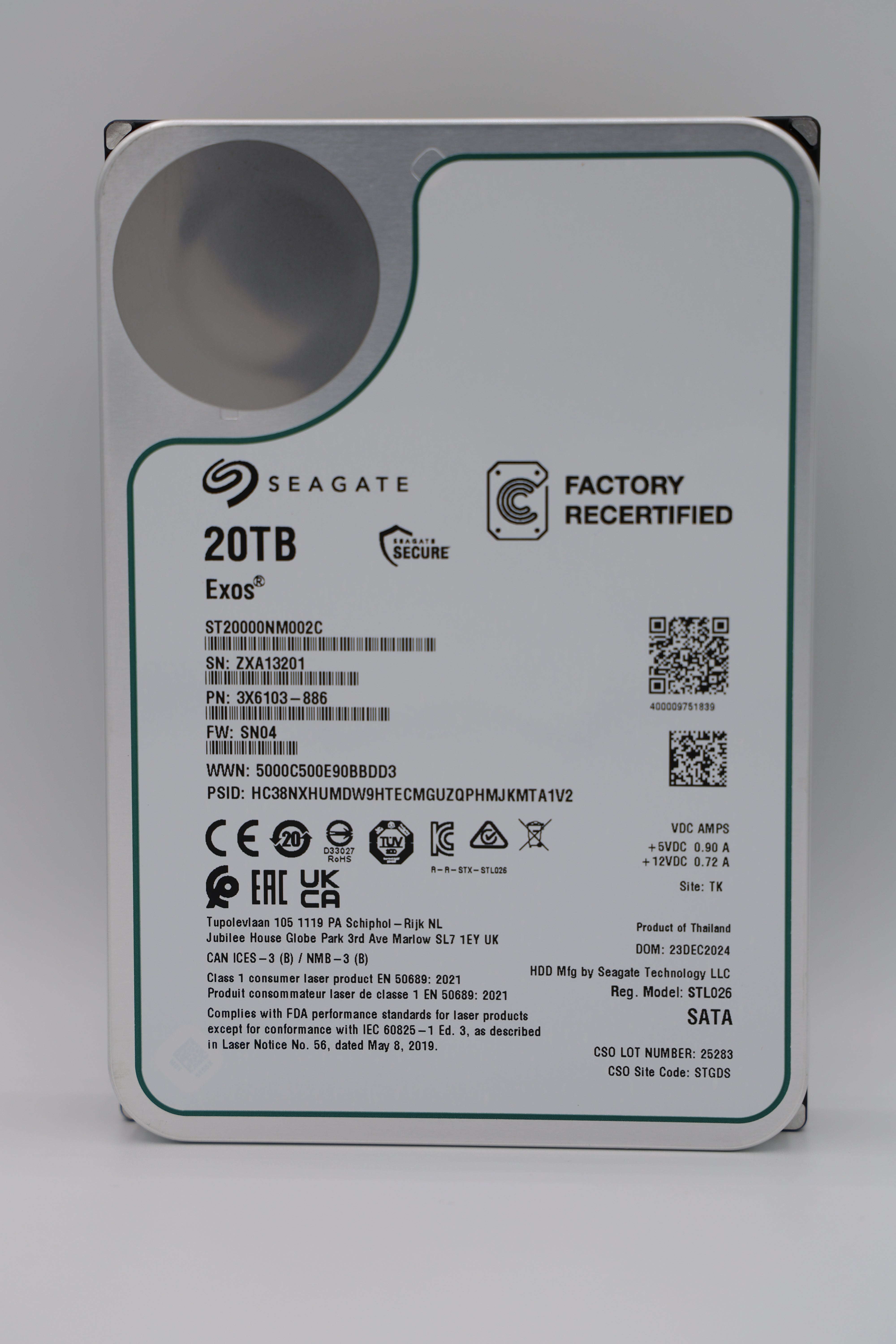 Seagate Exos 20 TB SATA Recertified Hard Drive - ST20000NM002C