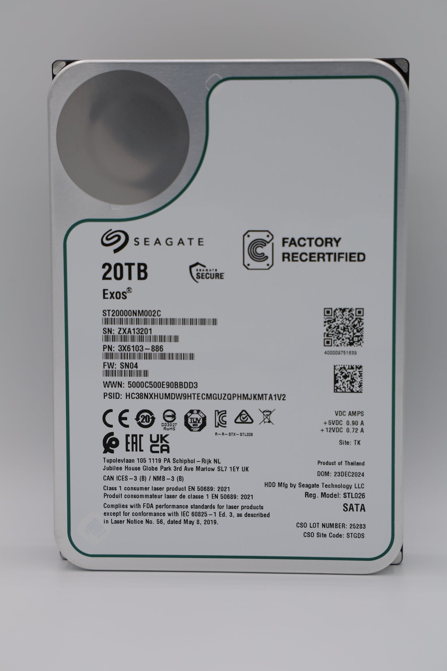 Seagate Exos 20 TB SATA Recertified Hard Drive - ST20000NM002C