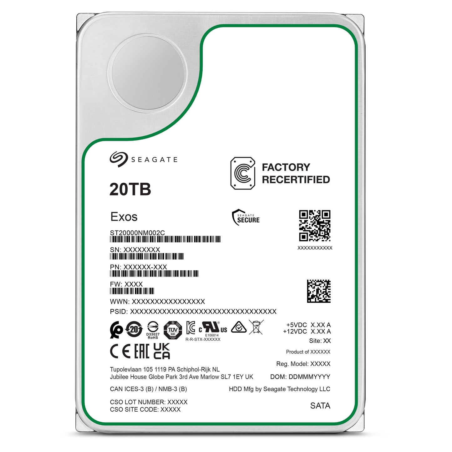 Seagate Exos 20 TB SATA Recertified Hard Drive