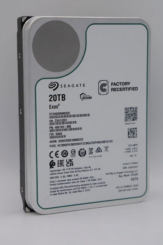 Seagate Exos 20 TB SATA Recertified Hard Drive - ST20000NM003C