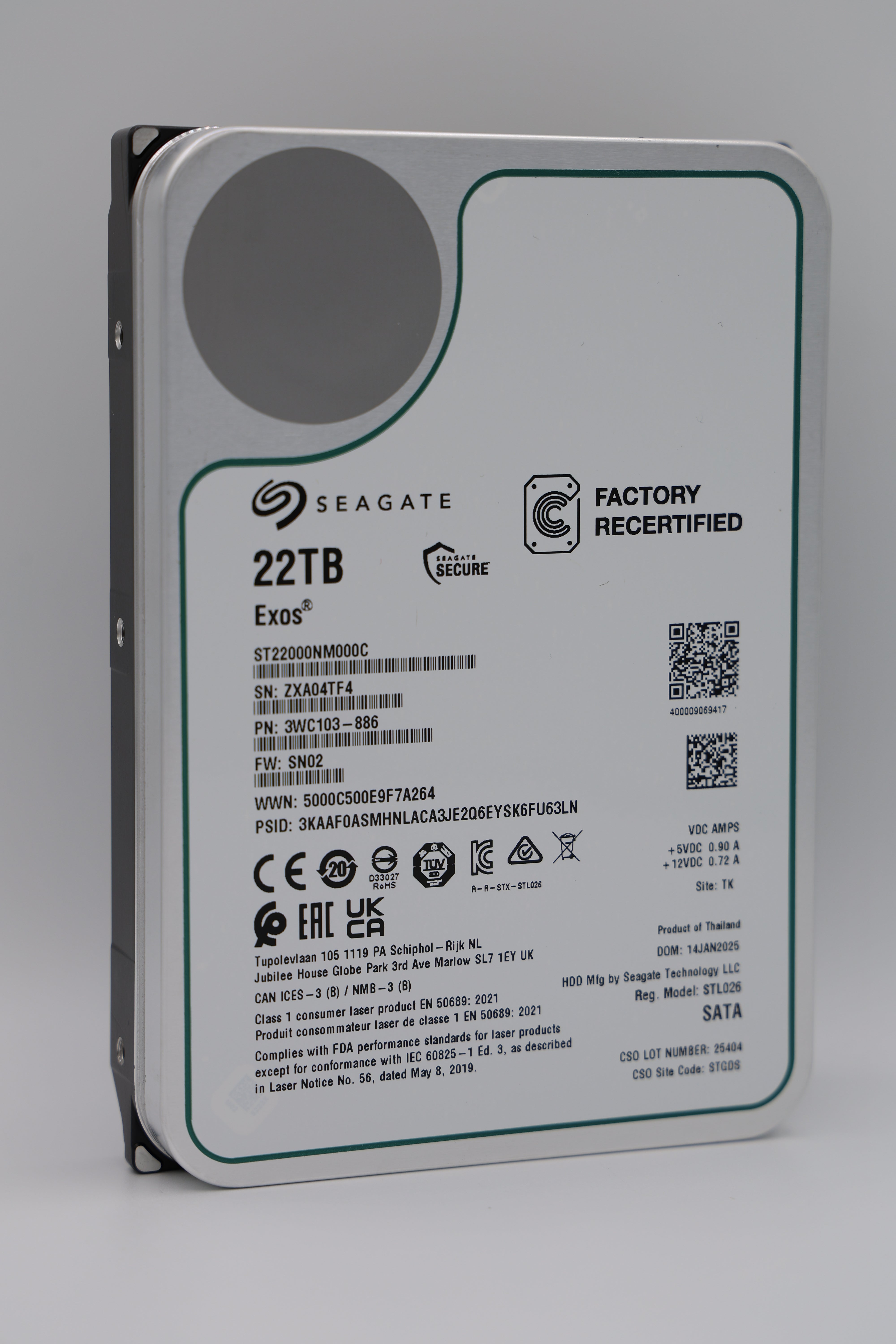 Seagate Exos 22 TB SATA Recertified Hard Drive - ST22000NM000C