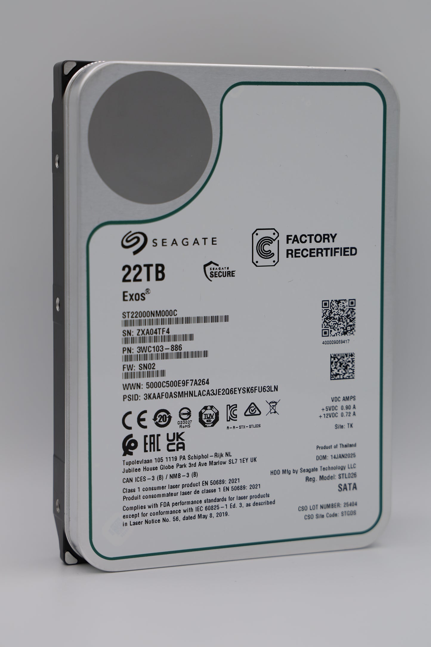 Seagate Exos 22 TB SATA Recertified Hard Drive - ST22000NM000C