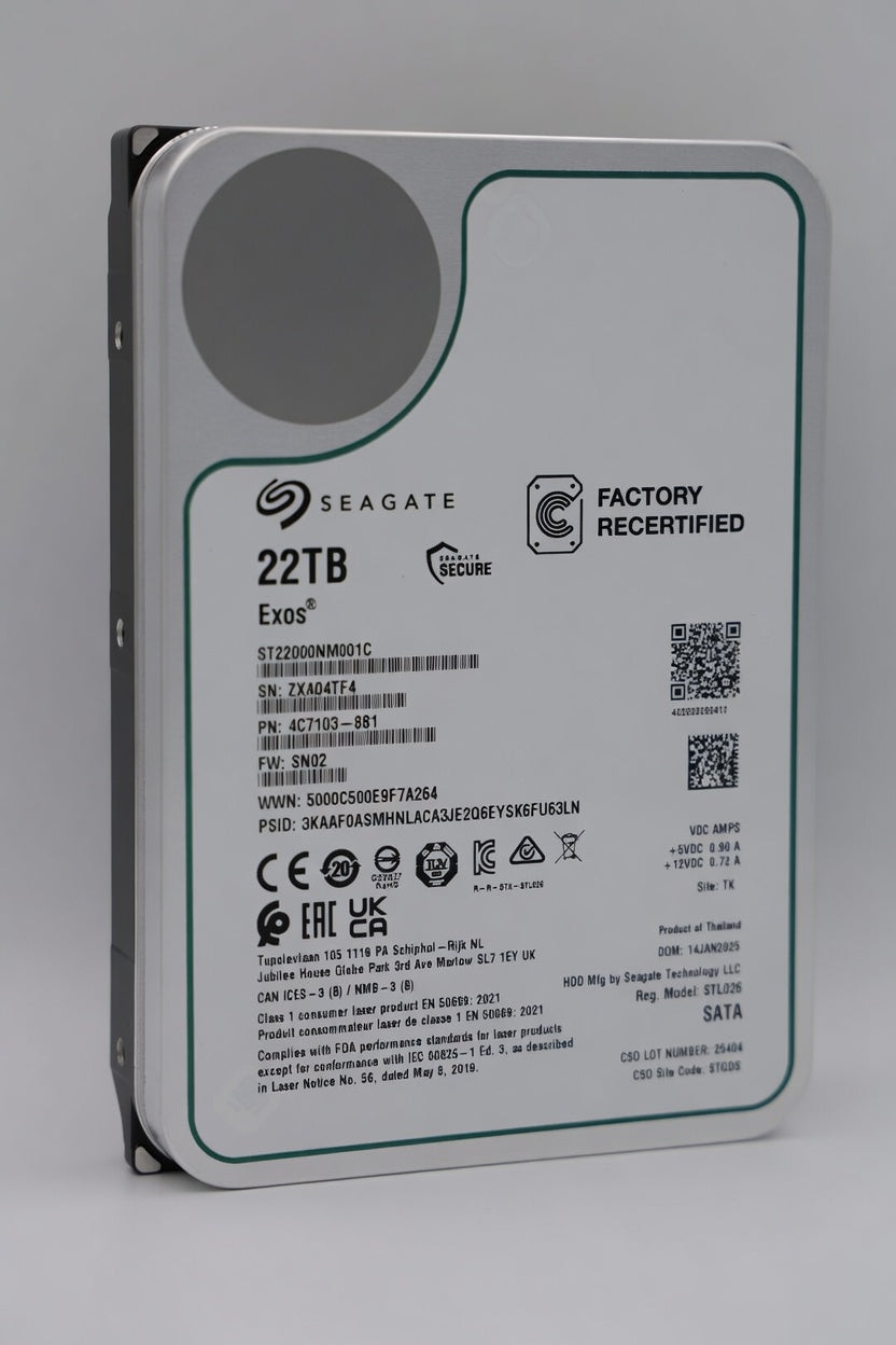 Seagate Exos 22 TB SATA Recertified Hard Drive - ST22000NM001C