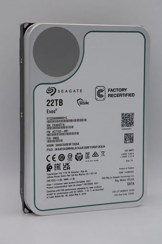 Seagate Exos 22 TB SATA Recertified Hard Drive - ST22000NM001C
