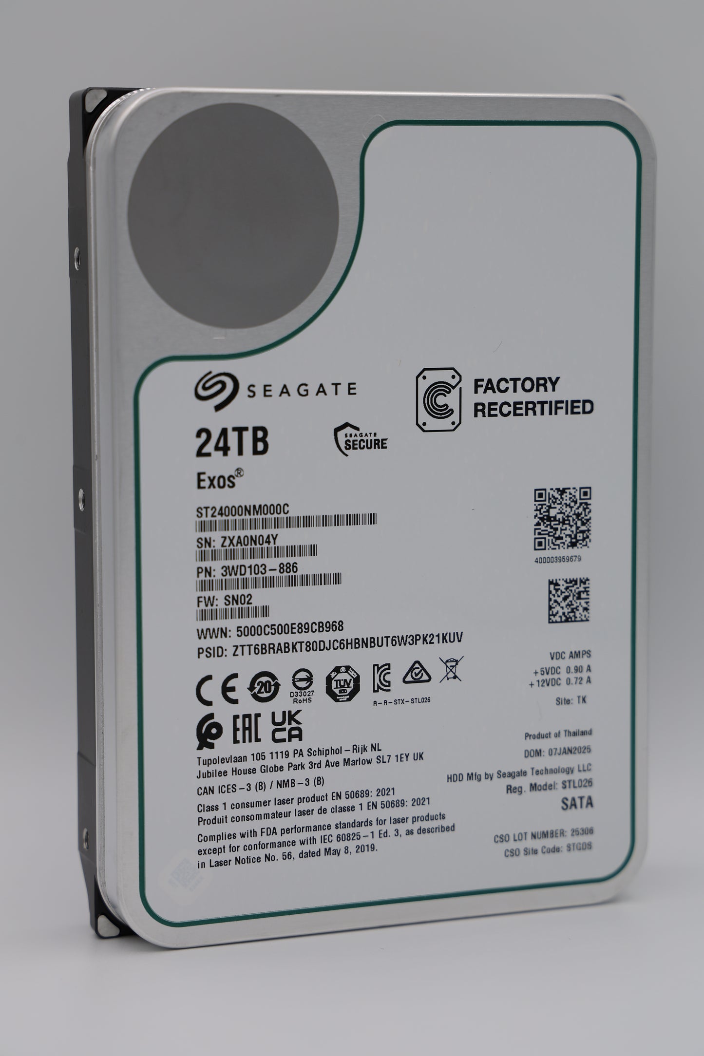 Seagate Exos 24 TB SATA Recertified Hard Drive - ST24000NM000C