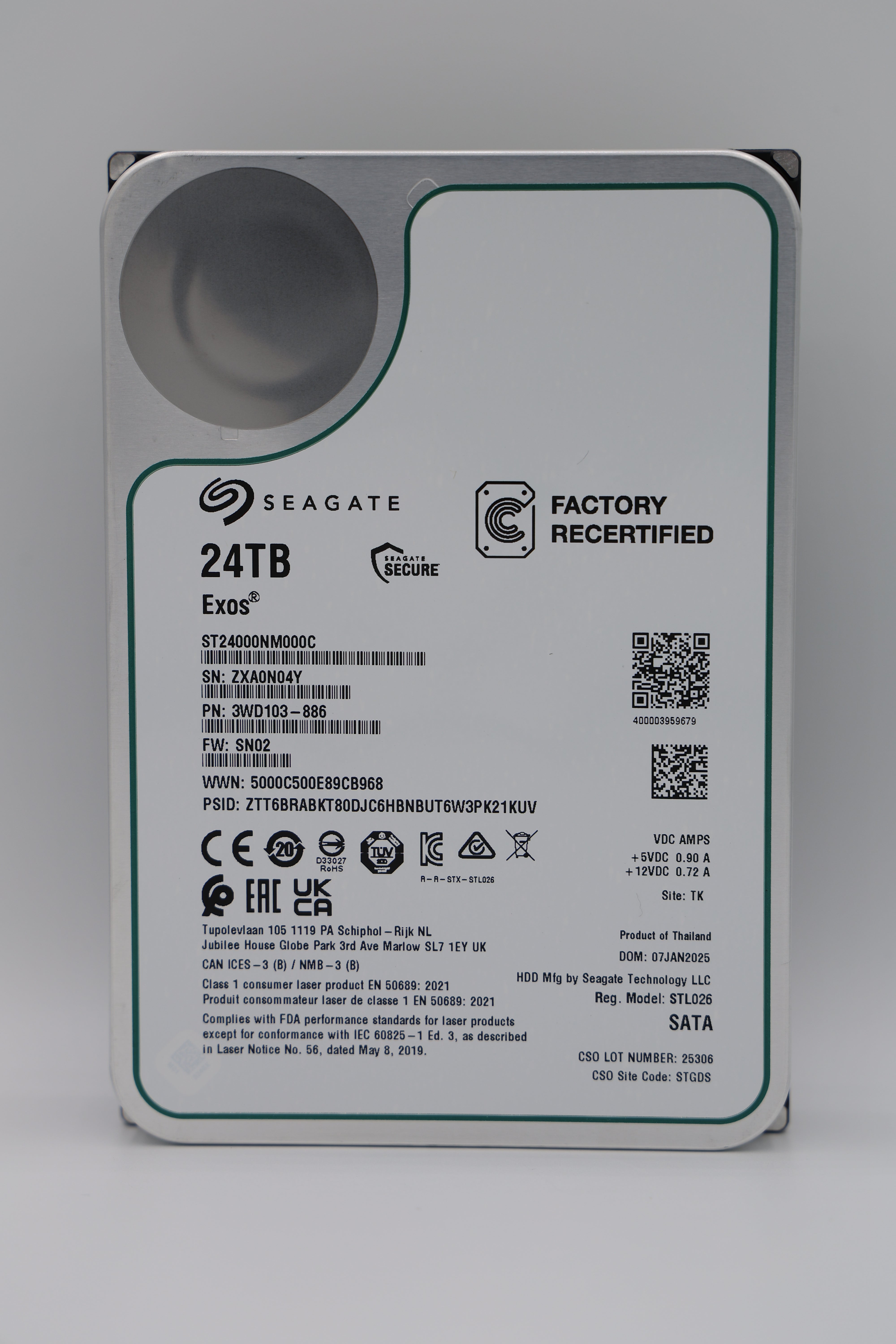 Seagate Exos 24 TB SATA Recertified Hard Drive - ST24000NM000C